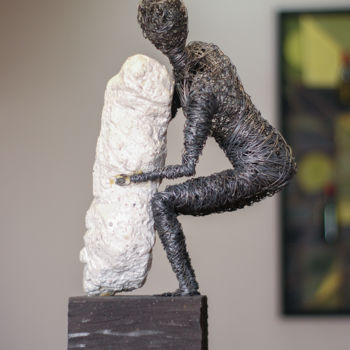 Sculpture titled "Hard work (40x24x14…" by Karen Axikyan, Original Artwork, Metals