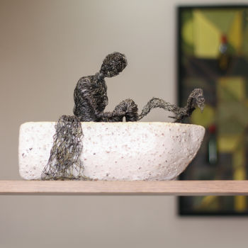 Sculpture titled "Last hope (23x30x15…" by Karen Axikyan, Original Artwork, Metals