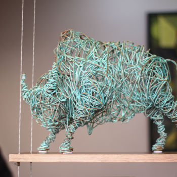 Скульптура под названием "Bull (32x22x45 3.6k…" - Karen Axikyan, Подлинное произведение искусства, Металлы