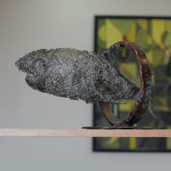 Sculpture titled "Predator (23x42x24…" by Karen Axikyan, Original Artwork, Metals