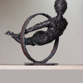 Sculptuur getiteld "Smooth flight (29x4…" door Karen Axikyan, Origineel Kunstwerk, Metalen