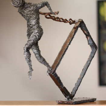 Sculpture titled "Counterbalance (41x…" by Karen Axikyan, Original Artwork, Metals