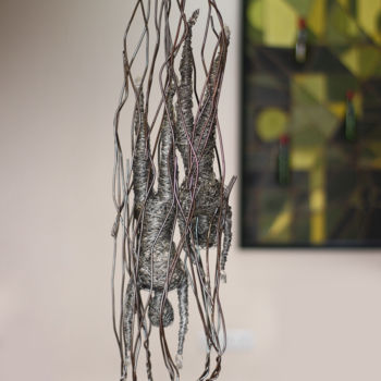 Skulptur mit dem Titel "Depth (70x22x14 2.7…" von Karen Axikyan, Original-Kunstwerk, Metalle