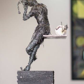 Sculpture titled "Offended (45x20x21…" by Karen Axikyan, Original Artwork, Metals