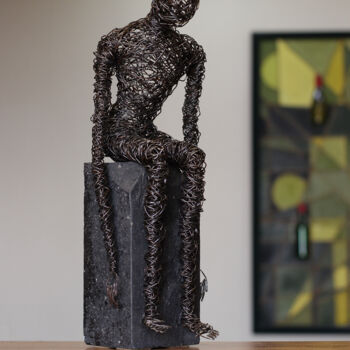 Sculpture titled "Despair (43x15x15 4…" by Karen Axikyan, Original Artwork, Metals