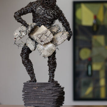 Sculpture intitulée "Earthquake (39x22x2…" par Karen Axikyan, Œuvre d'art originale, Pierre