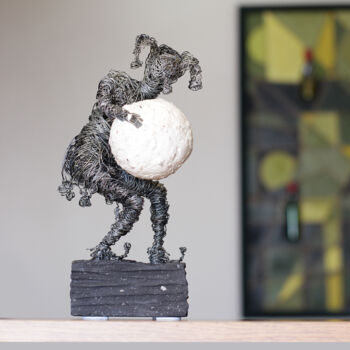 Sculpture titled "Difficult staging (…" by Karen Axikyan, Original Artwork, Metals