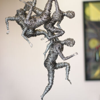 Sculpture titled "Deviation from the…" by Karen Axikyan, Original Artwork, Metals