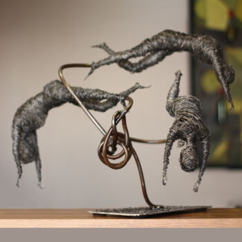 Sculpture titled "Three wishes (39x59…" by Karen Axikyan, Original Artwork, Metals