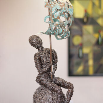 Sculptuur getiteld "Expectations(63x22x…" door Karen Axikyan, Origineel Kunstwerk, Metalen