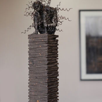 Sculpture intitulée "Loneliness (52x20x2…" par Karen Axikyan, Œuvre d'art originale, Pierre
