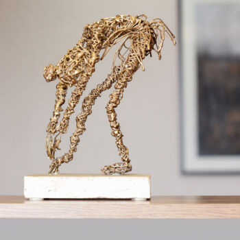 Sculpture intitulée "Reverence (25x19x11…" par Karen Axikyan, Œuvre d'art originale, Métaux