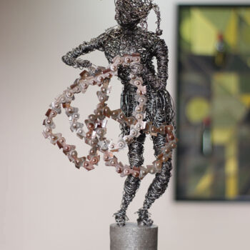 Skulptur mit dem Titel "Drawing borders (54…" von Karen Axikyan, Original-Kunstwerk, Metalle