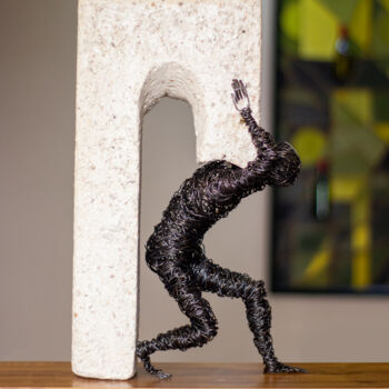 Sculpture intitulée "Support 47x26x15cm…" par Karen Axikyan, Œuvre d'art originale, Métaux