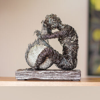 Sculpture titled "THE TREASURE 24X22X…" by Karen Axikyan, Original Artwork, Metals