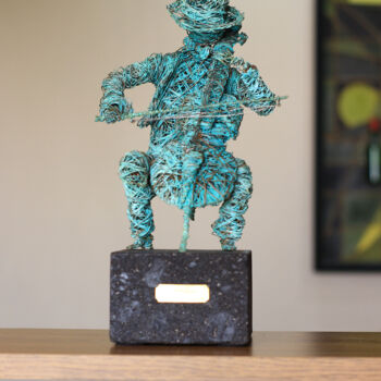 Скульптура под названием "Jazzman 28x14x16cm…" - Karen Axikyan, Подлинное произведение искусства, Металлы