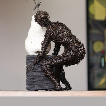 Sculpture titled "Idol 35x22x17cm 3.3…" by Karen Axikyan, Original Artwork, Metals