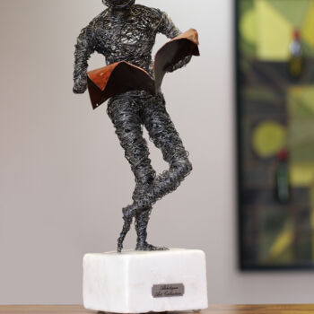 Sculpture intitulée "FRESH NEWS" par Karen Axikyan, Œuvre d'art originale, Fil de fer