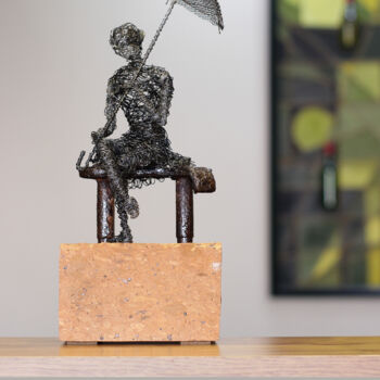 Sculpture titled "Under the shadow" by Karen Axikyan, Original Artwork, Stainless Steel