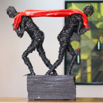 Skulptur mit dem Titel "Unsolvable Dilemma" von Karen Axikyan, Original-Kunstwerk, Metalle