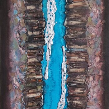 Painting titled "Disjoint" by Karen Aydinyan, Original Artwork, Acrylic Mounted on Wood Stretcher frame