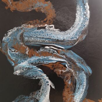 Pintura titulada "River" por Karen Belbézier, Obra de arte original, Acrílico
