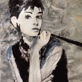 Painting titled "Audrey Hepburn" by Ferrand, Original Artwork, Acrylic