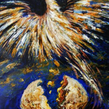 Painting titled "Birth of the Phoenix" by Ferrand, Original Artwork, Acrylic
