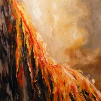 Painting titled "lava flow" by Ferrand, Original Artwork, Acrylic