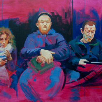 Pintura intitulada "In the subway II" por Karen Kruse, Obras de arte originais, Acrílico