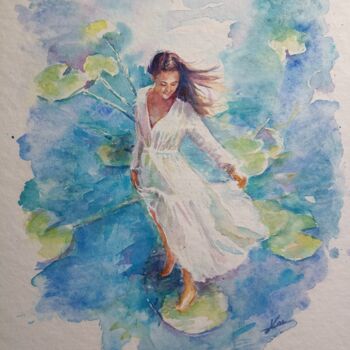 Painting titled "Fresh breeze" by Karen Lara Martin, Original Artwork, Watercolor