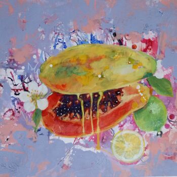 Pintura titulada "Aux fruits exotiques" por Karen Lara Martin, Obra de arte original, Oleo