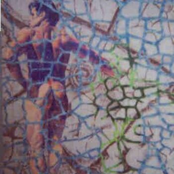 Рисунок под названием "Cracked Asphalt Nude" - Karen Wood, Подлинное произведение искусства