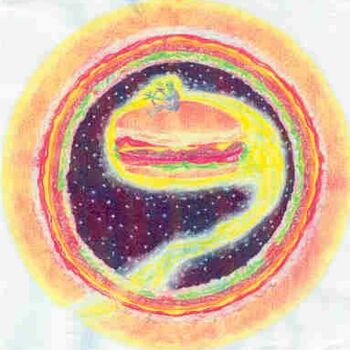 Drawing titled "ET Burger" by Karen Wood, Original Artwork