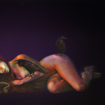 Картина под названием "Sleep on it" - Karen Caruana, Подлинное произведение искусства, Масло