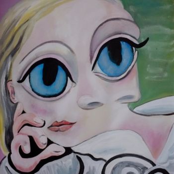 Pintura titulada "MARIA-T (d'après PA…" por Karen Decoster, Obra de arte original, Oleo