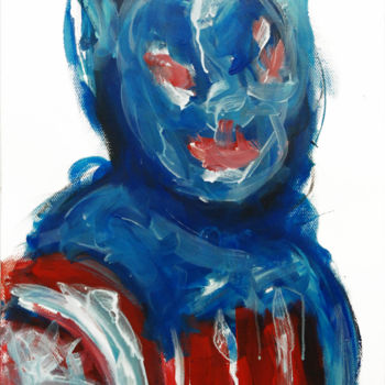 Pintura intitulada "Captain America" por Karen Thomas, Obras de arte originais, Acrílico