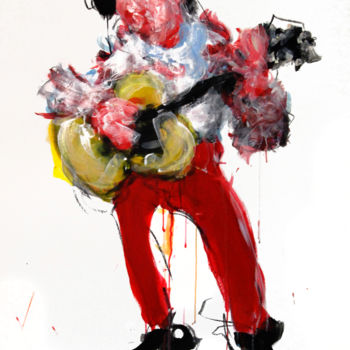 Картина под названием "Elvis Rockabilly" - Karen Thomas, Подлинное произведение искусства, Акрил