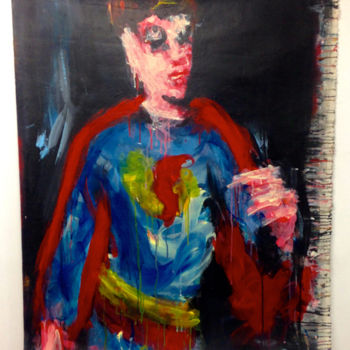 Schilderij getiteld "Superman canvas she…" door Karen Thomas, Origineel Kunstwerk, Acryl