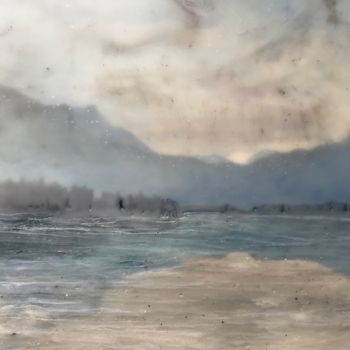 Painting titled "reflect: smoke & ash" by Kari Westphal, Original Artwork, Encaustic