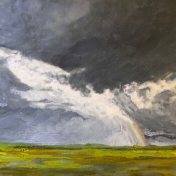 Painting titled "a little bit of hope" by Kari Westphal, Original Artwork, Encaustic