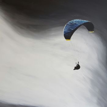 Malerei mit dem Titel "Le parapente" von Karine Lipp, Original-Kunstwerk, Acryl