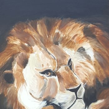 Peinture intitulée "Le Lion" par Karine Lipp, Œuvre d'art originale, Acrylique