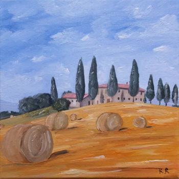 Malerei mit dem Titel "Paysage-toscane.jpg" von Karim Art, Original-Kunstwerk, Öl