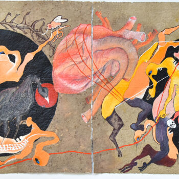 Pittura intitolato "Titre" da Karim Attar, Opera d'arte originale, Acrilico
