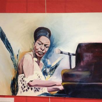 Pintura titulada "Nina SImone" por Karima Ababou, Obra de arte original, Oleo