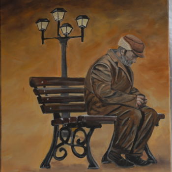 Painting titled "l'attente" by Karima Aqerouach, Original Artwork, Acrylic