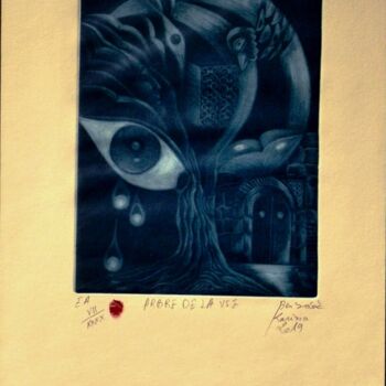Отпечатки и Гравюры под названием "Arbre de Vie" - Karima Bensaad, Подлинное произведение искусства, гравюра