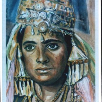 Pintura titulada "femme algériène" por Abdelkarim Saidani, Obra de arte original