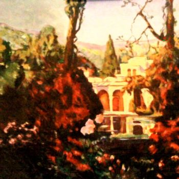 Pintura intitulada "le jardin d'alger" por Abdelkarim Saidani, Obras de arte originais